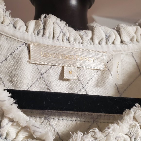 LoveShackFancy Elmont Denim Jacket Small/Medium - Picture 6 of 14